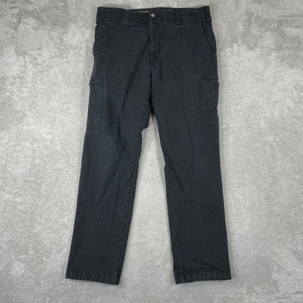 Lee Extreme Comfort Cargo Pants Mens 34x32 Black Straight Fit Performance Cotton